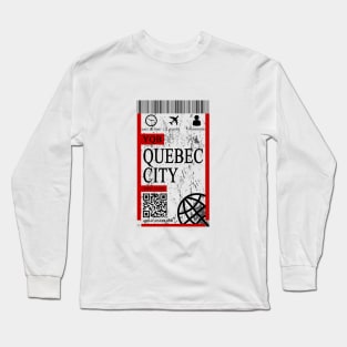 Quebec city flight ticket boarding pass abstract Long Sleeve T-Shirt